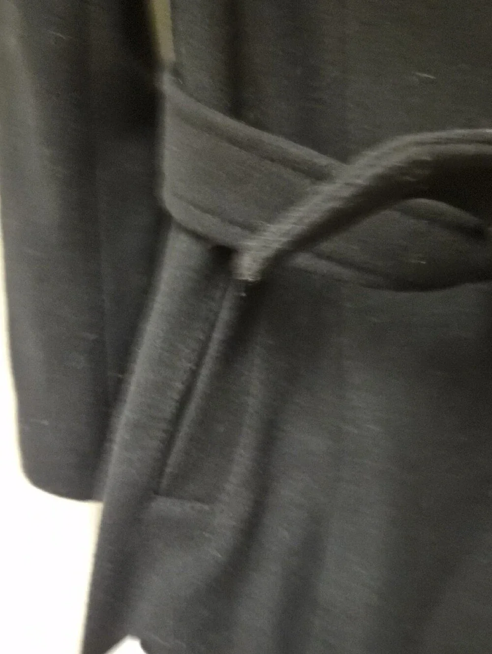 kate spade Black Long Wool Belted Trench Coat Size XXS
